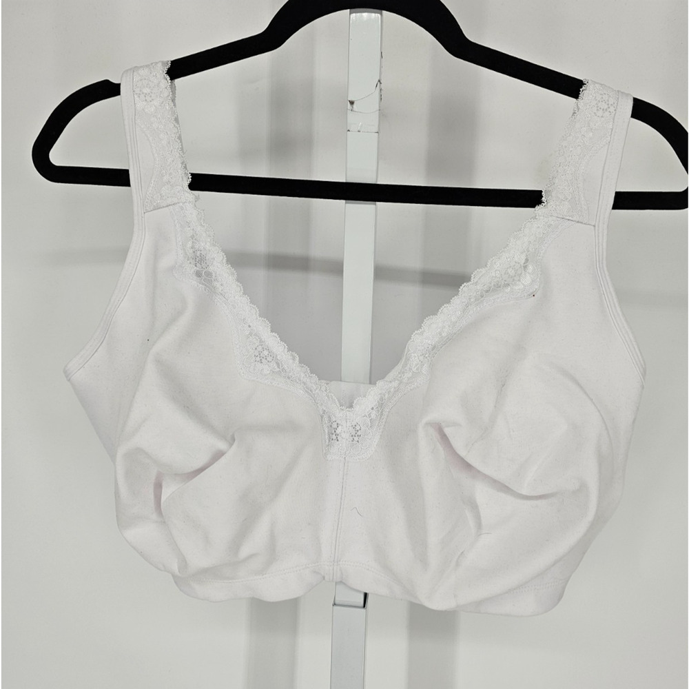 telimussto Womens Sz 48DDD Full Figure T Shirt Bra White w/ Lace NEW